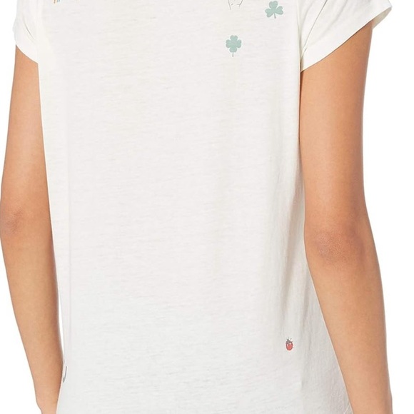 Lucky Brand Women's Good Luck Symbols Good Fortune Tee T Shirt Clover Large - Picture 3 of 12